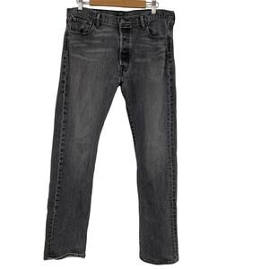 Levi’s 501 Grey Mens Buttons Fly Straight Leg Jeans 36 X 34 Casual Fall Denim